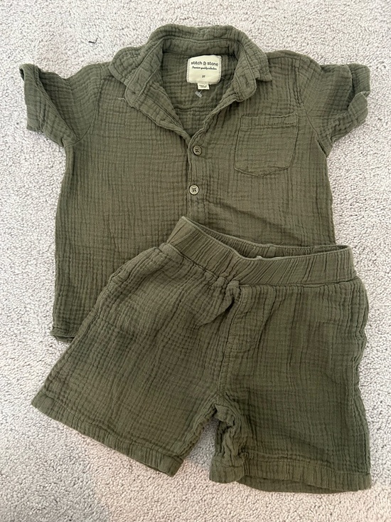 stitch & stone Other - Stitch & Stone Olive Gauze Two-Piece Set 100% cotton